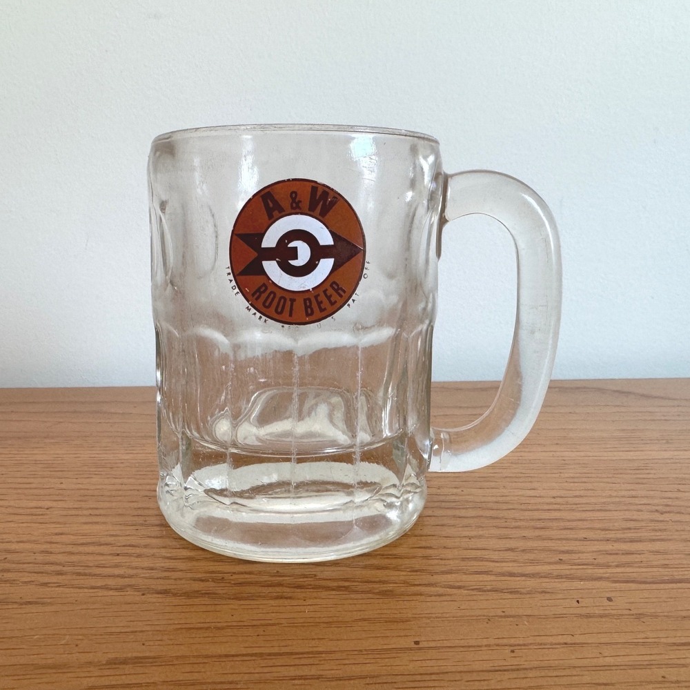 Vintage 1960s A&W Root Beer Glass‎ Mug Collectible Soda Mug With Handle